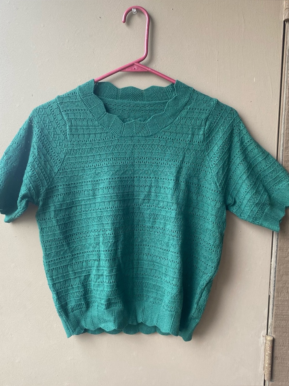 Teal Short-Sleeve Knit Sweater - Women